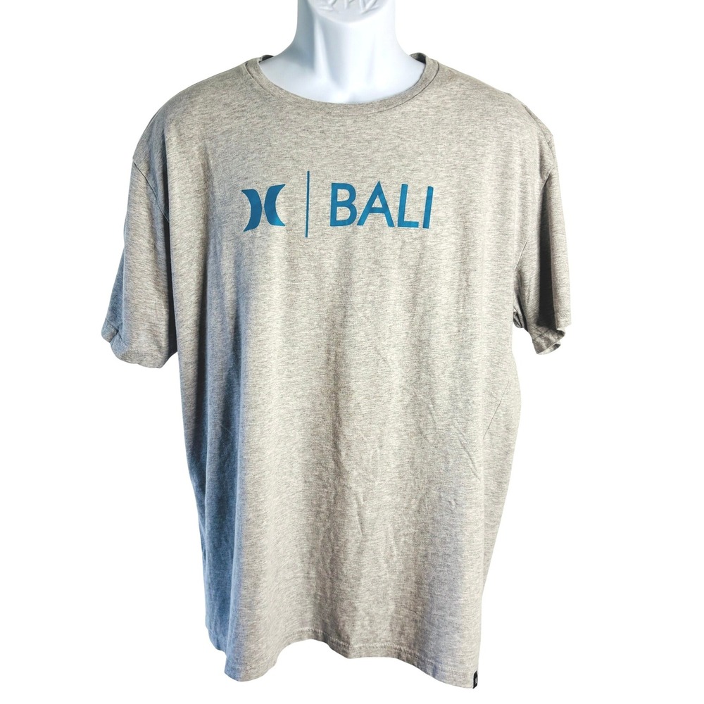Hurley Bali | Graphic T-Shirt Mens Gray Premium Fit Short Sleeve Cotton Tee | XL